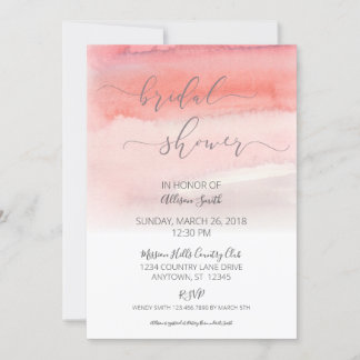 Rosa Ombre Inbjudningskort för möhippan