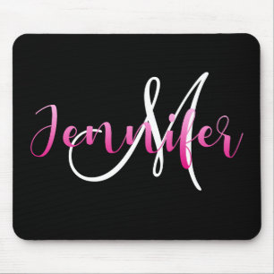 Rosa Ombre Jennifer med Anpassade Monogram Musmatta