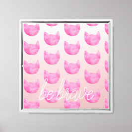  Rosa Ombre Katt vara Modig Canvastryck