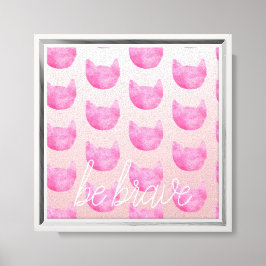  Rosa Ombre Katt vara Modig Canvastryck