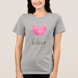 Rosa Ombre Katt vara Modig T Shirt