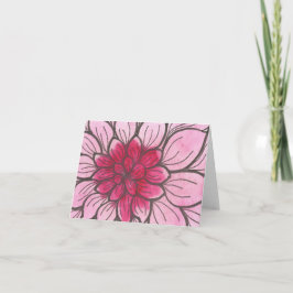 Rosa Ombre Krukkrysantemum-kort med kuvert Kort