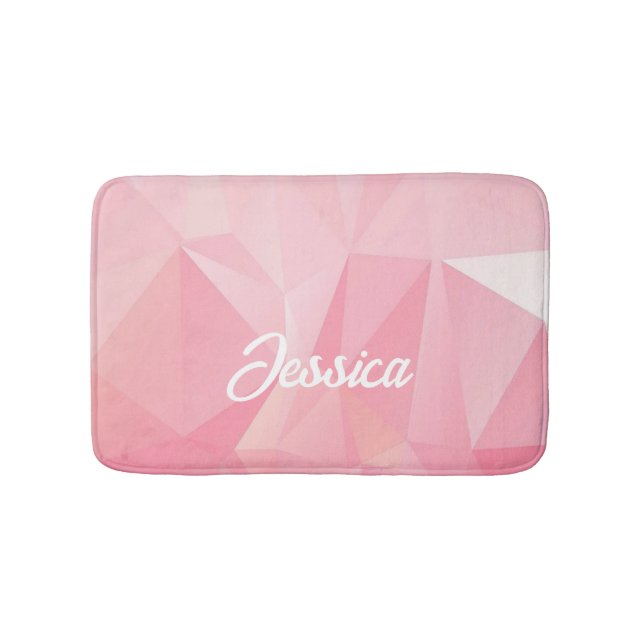 Rosa, ombre-övertoningsgeometrisk mönster badrumsmatta (Framsidan)