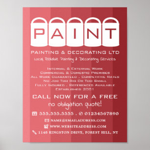 Rosa Ombre, Paint Bucket, Painter & Decorator Poster