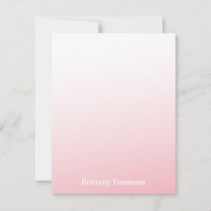 Rosa Ombre - platta anteckningskort Inbjudningar