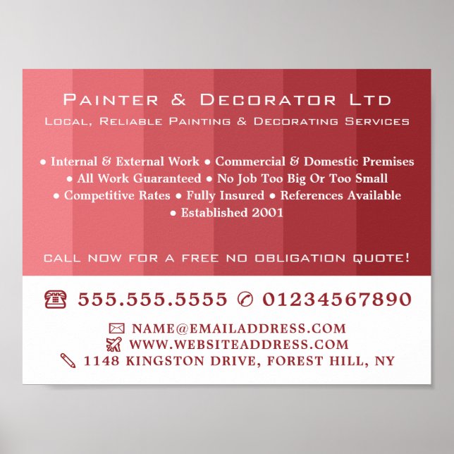 Rosa Ombre Rand, Painter & Decorator Poster (Framsidan)