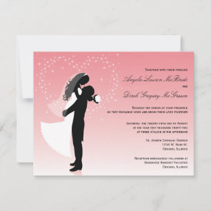 Rosa Ombre Silhouette Formal Wedding bjudes in Inbjudningar