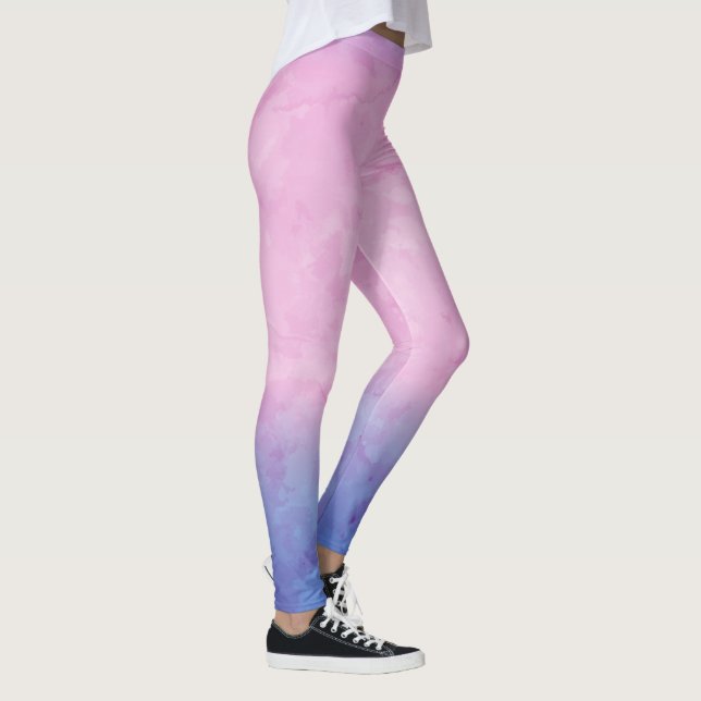 Rosa Ombre Vattenfärg Leggings (Höger)