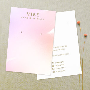 Rosa Ombre Watercolor Earring Visning Visitkort