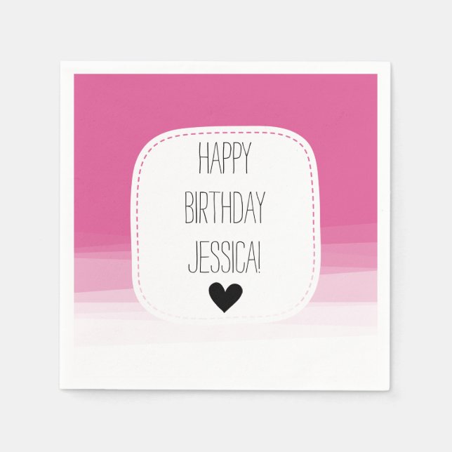 Rosa Ombre Watercolor Pappersservett (Framsidan)