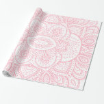Rosa on White Tribal Mandala Presentpapper<br><div class="desc">Elegantens rosa på vintage av utbytbar vit bakgrund eller stammandalaliknande . Coola för bröllop och elegant tillfälle.</div>