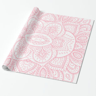 Rosa on White Tribal Mandala Presentpapper