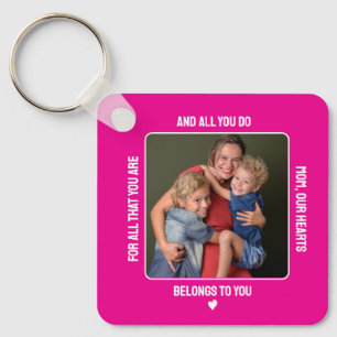 Rosa One Photo Mors dag Gift Keychain Nyckelring
