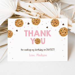 Rosa One Sweet Cookie Birthday Tack Kort