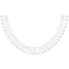 Rosa Oneder Sea Ocean Animals 1:a födelsedag Vimplar