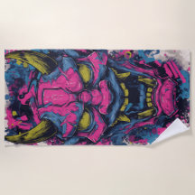 Rosa Oni-demonmask – Japansk Graffiti-konst