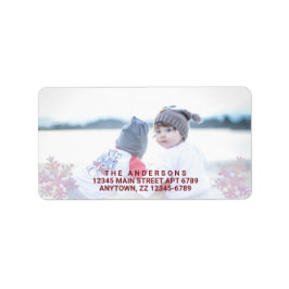 Rosa Opal Snyggt Juldagen Lägg till bild Adressetikett