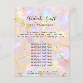 rosa opal stone FAUX-holograf Flyer