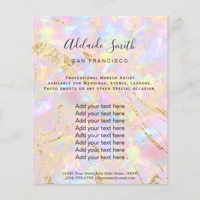 rosa opal stone FAUX-holograf Flyer (Framsidan)