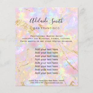 rosa opal stone FAUX-holograf Flyer