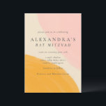 Rosa Orange Abstrakt Vattenfärg Bat mitzvah Inbjudningar<br><div class="desc">Bat mitzvah inbjudan till rosa och Orange Abstrakt vattenfärgsfärg</div>