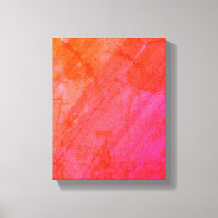 Rosa Orange Abstrakt Vattenfärg Canvastryck