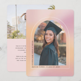 Rosa Orange Aestetisk övertoning, foton studenten Meddelande