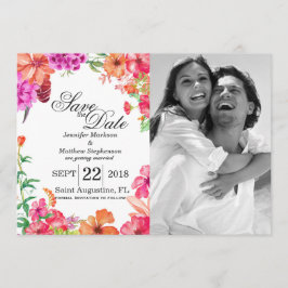 Rosa Orange Akvarell Trädgård Save the Dates Inbjudningar