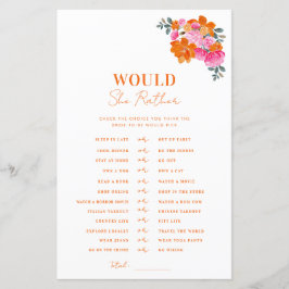 Rosa Orange Baby Shower, skulle hon hellre leka