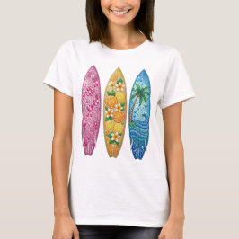 ROSA ORANGE BLÅ ÄDELSTEN UTSÖKT SOMMAR SURFBORtar T Shirt