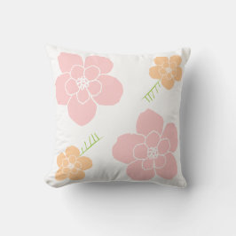 rosa orange-blomma kudde