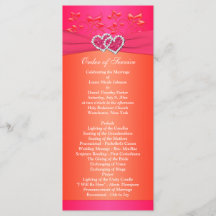 Rosa Orange Blommigt, Bröllopsprogram 2