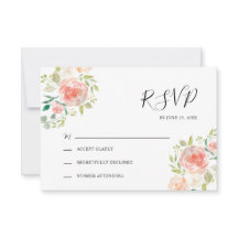  Rosa orange blommigt vattenfärg bröllop