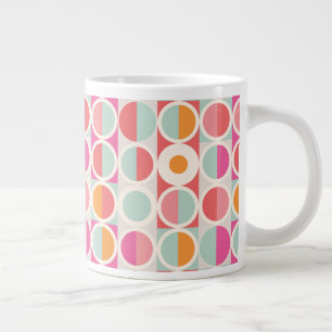 Rosa Orange Blue Geometric Mönster Jumbo Mugg