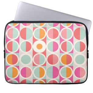 Rosa Orange Blue Geometric Mönster Laptop Fodral