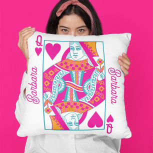 Rosa Orange Blue Queen of Hearts Anpassningsbar Kudde