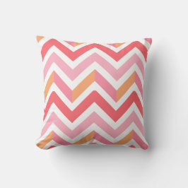 Rosa Orange Chevron Geometrisk Modern Sommar Kudde