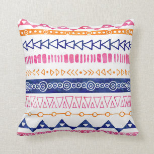 Rosa orange den stam- blåttvattenfärgen kudder kudde