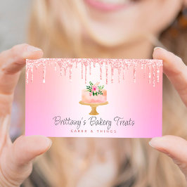  Rosa Orange för Bakery Cake Ombre Glitter Drifts Visitkort
