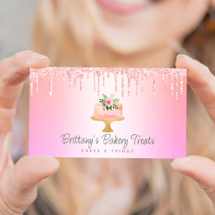 Rosa Orange för Bakery Cake Ombre Glitter Drifts Visitkort