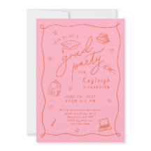 Rosa Orange Foto Hand plockade Grad-gruppinbjudan