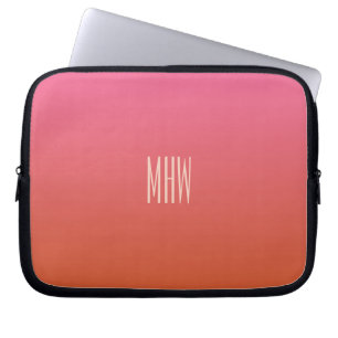 Rosa Orange Gradient anpassningsbar monogram lapto Laptop Fodral