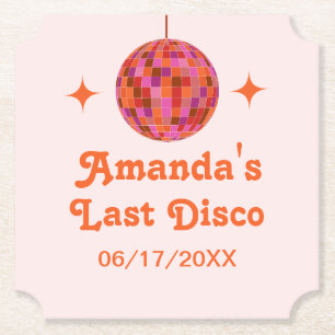 Rosa Orange Groovy Sista disco Möhippa Underlägg Papper
