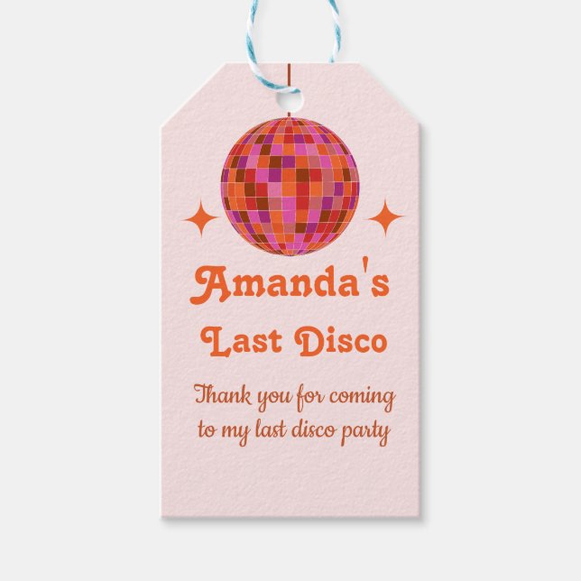 Rosa Orange Groovy Sista disco Sjungflicks-     Presentetikett (Framsidan)