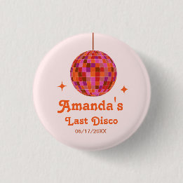 Rosa Orange Groovy Sista disco Sjungmö     Knapp