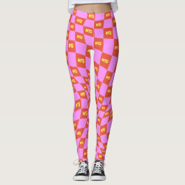 rosa orange  gult med begränsad kontroll leggings