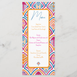 Rosa Orange Gult Teal Decorative Fläkt Bröllop Meny