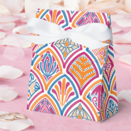 Rosa Orange Gult Teal Decorative Fläkt Bröllop Presentaskar