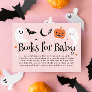 Rosa Orange Halloween Baby Shower Böcker för Bebis Tilläggskort