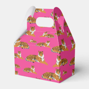Rosa Orange Jungle Tiger Animal Mönster Presentaskar